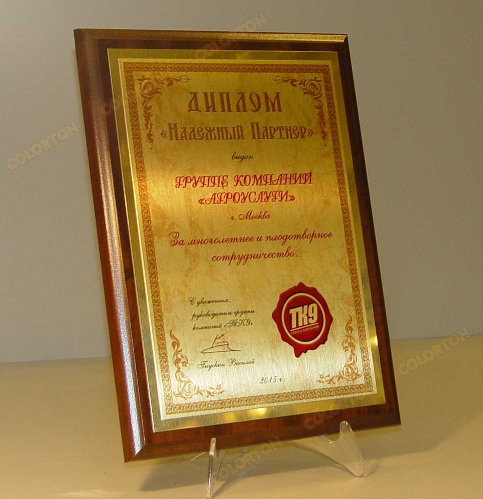Изображение диплома НАДЕЖНЫЙ ПАРТНЕР ТК9